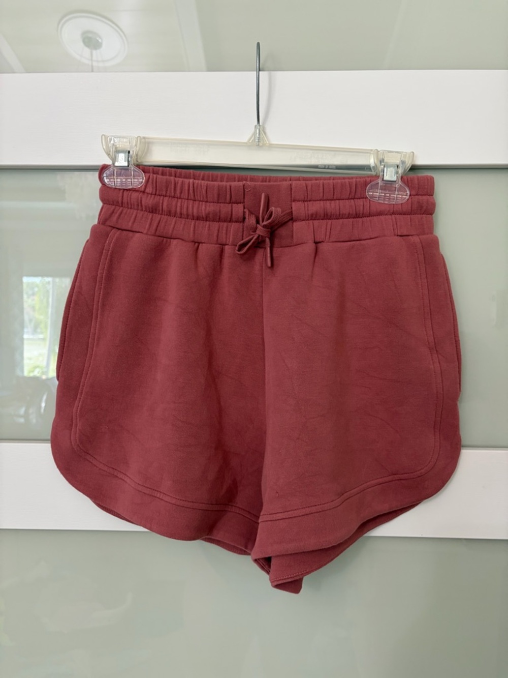 Varley Burgundy Drawstring Athletic Shorts